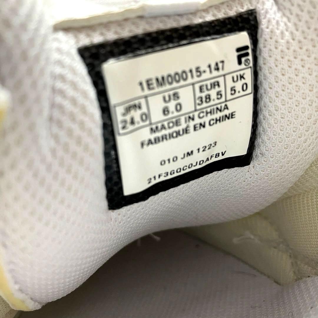 FILA ホワイト ゴルフシューズ スニーカー ロゴ入り ディスラプター