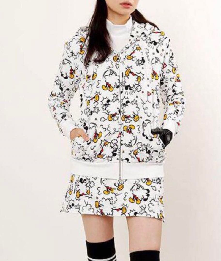 新品　パーリーゲイツ　ディズニー　裏起毛スウェットパーカー　セットアップ 新品 パーリーゲイツ ミッキーマウス 裏起毛スウェットパーカー