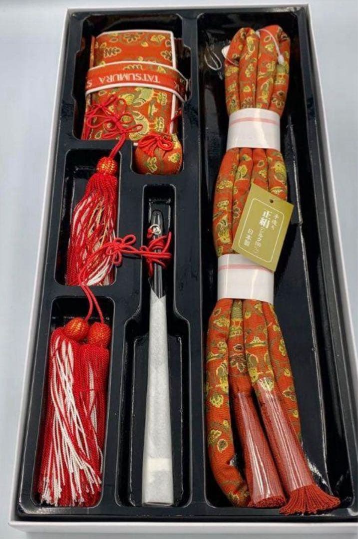 （63）七五三 はこせこセット 絹100% 龍村美術織物 日本製 七五三 はこせこセット 7歳 バッグ 草履21cm 箱迫 丸ぐけ 扇子