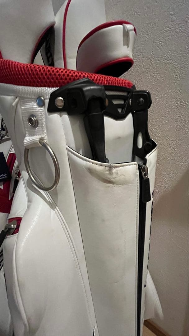 パーリーゲイツ キャディバック ホワイト&レッド スマイル