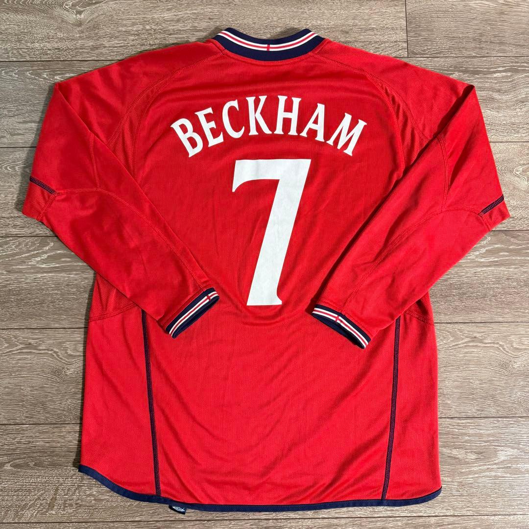 正規品 イングランド代表 02/04 ベッカム 長袖ユニフォーム