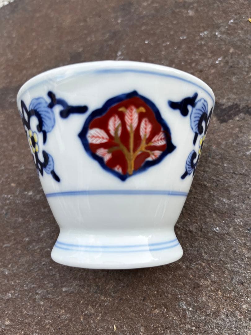 有田焼 茶碗蒸し 手描 絵付 金彩 ペア 2客 アンティーク