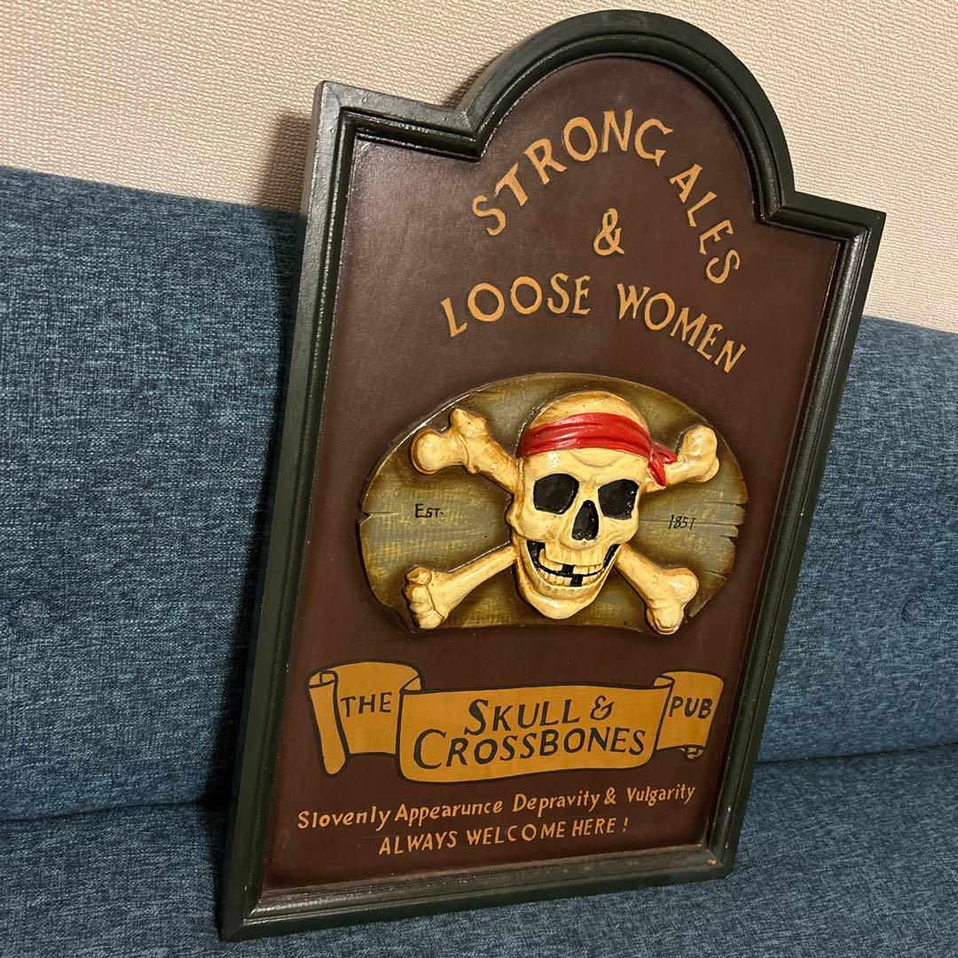 廃盤　希少　アメリカン雑貨　スカル＆クロスボーン 海賊　パブ看板　新品・未使用 廃盤 希少 アメリカン雑貨 スカル＆クロスボーン 海賊 パブ看板 新品