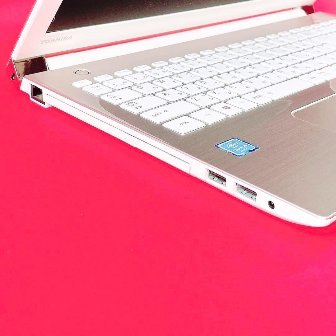 売り切れ続出‼️おしゃれゴールド薄型ノートパソコン✨️快適SSDカメラ