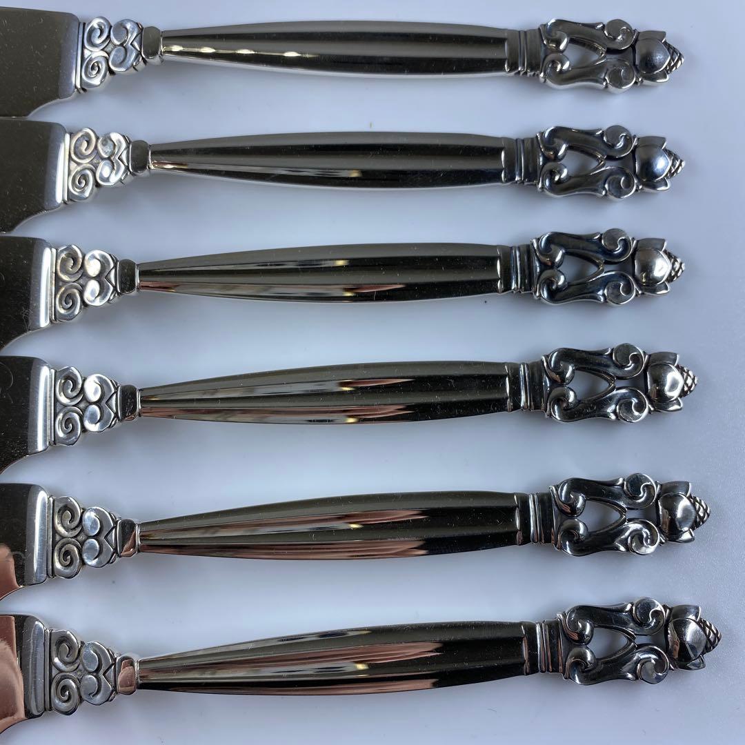 ジョージジェンセン エコーン フィッシュナイフ 6本組 袋付307g 20.8