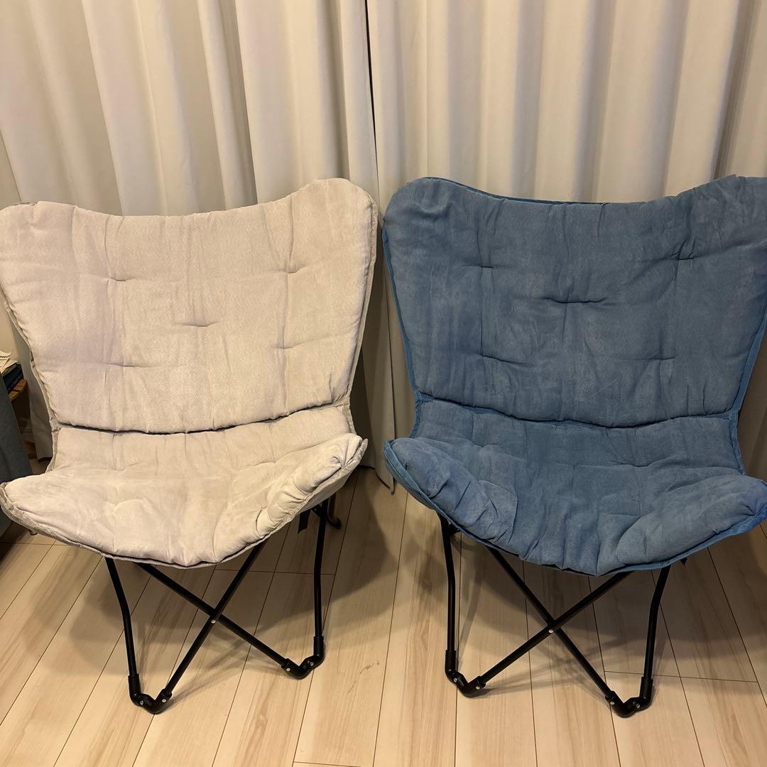 ニトリ バタフライチェア 2脚セット ホワイト/ブルー - メルカリ