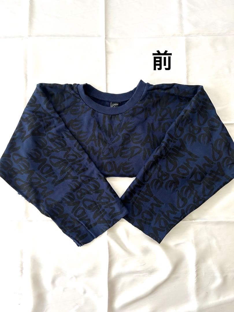 衣類07／Sサイズ：salsationサルセーション クロップドトレーナー 紺色