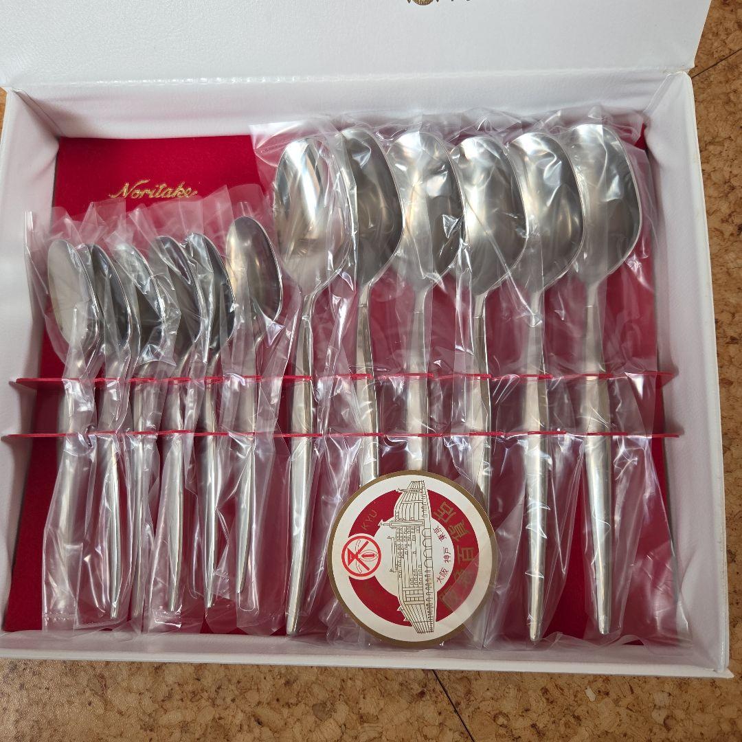 新品】年代物、Noritake ステンレススプーン 12本セット