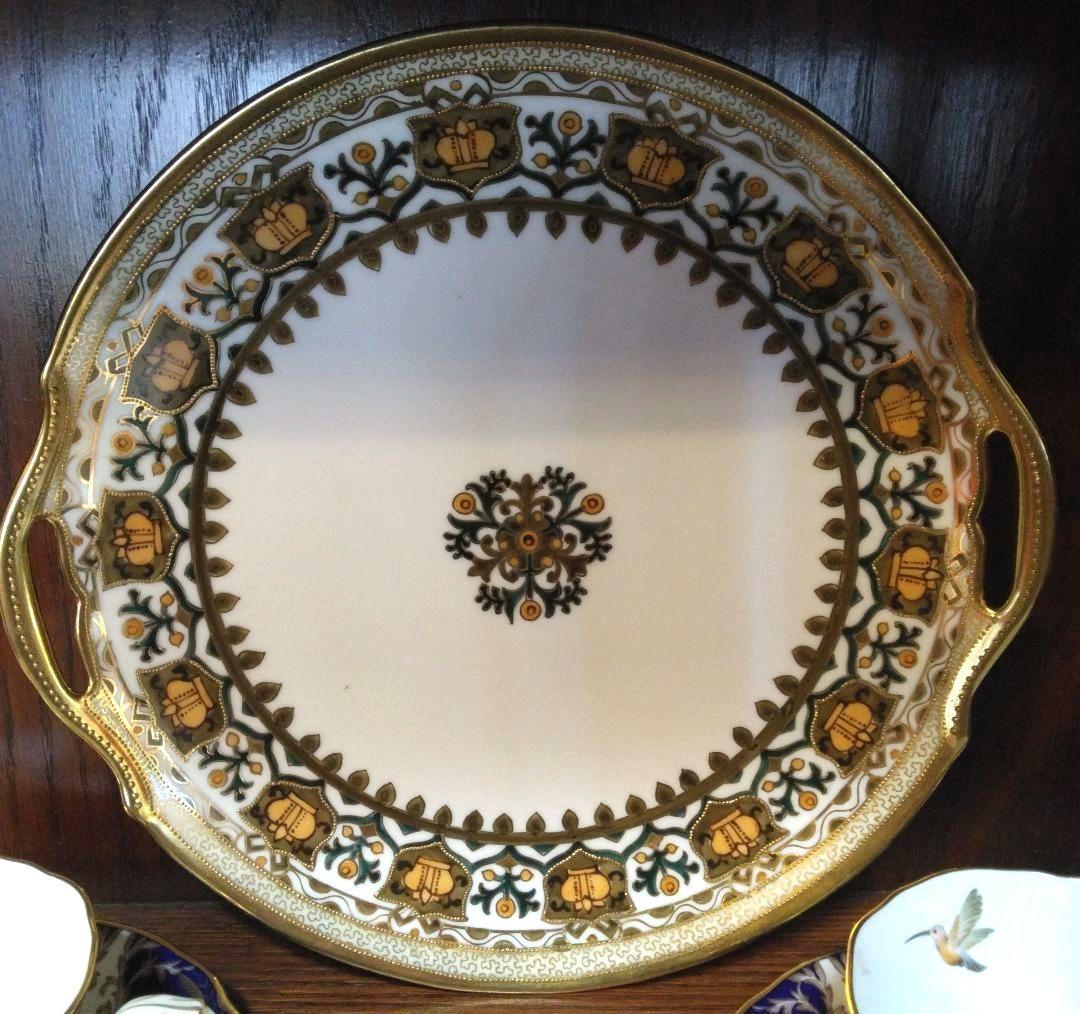 骨董級】オールドノリタケ メイプルリーフ 明治陶器 美品 金彩 ビー