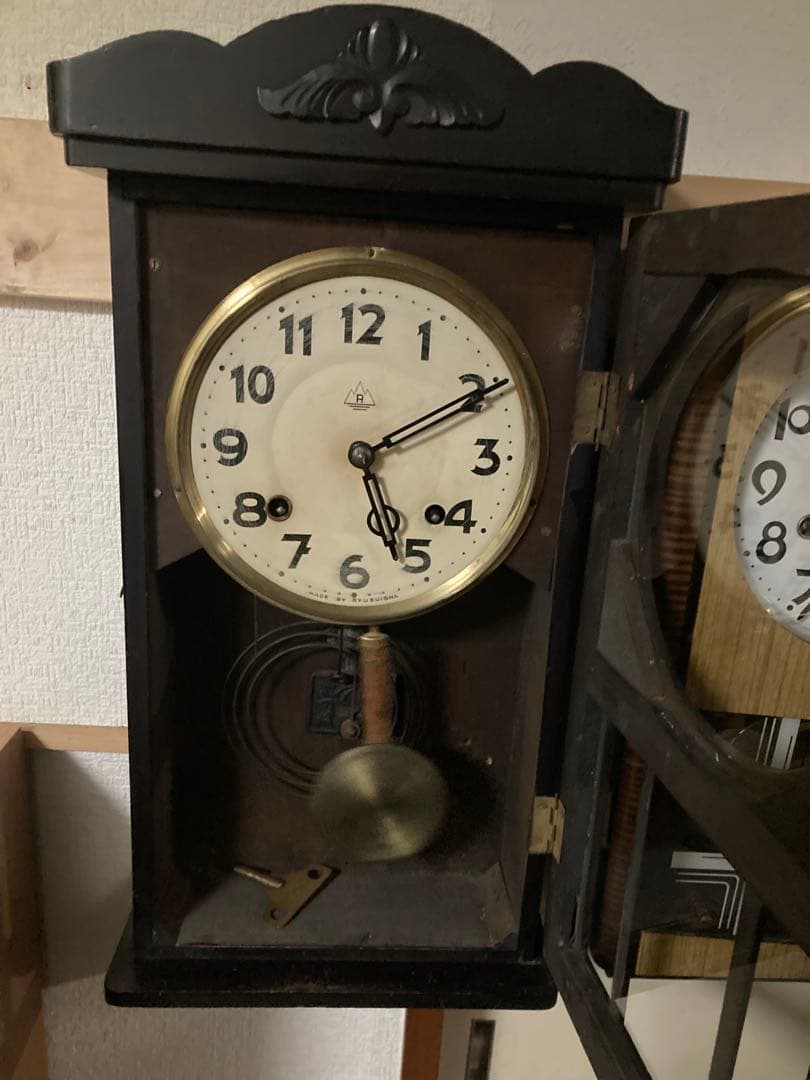 希少 龍水社アンティーク柱時計 8日巻ボンボン時計 稼働中 - メルカリ