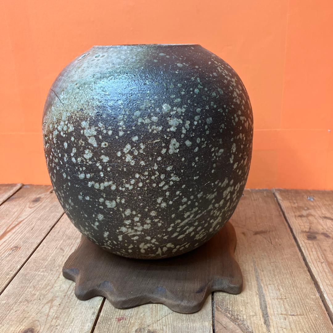 C-壁 信楽焼 しがらき焼 陶器 花瓶 花生 花器 フラワーベース 伝統工芸