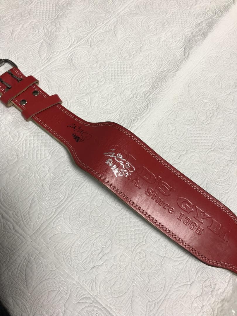 ゴールドジム レザーベルト 安井友梨さん　サイン入り FAVOLINK produced by YURI YASUI： 〔EXCEEDベルト・ブラック