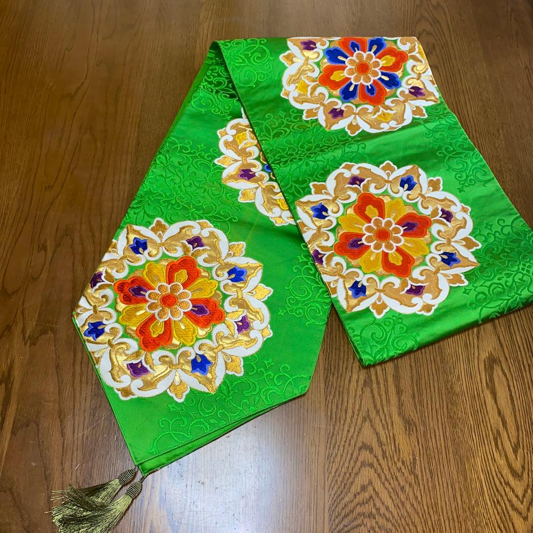 テーブルランナー 翠華紋 帯リメイク - メルカリ