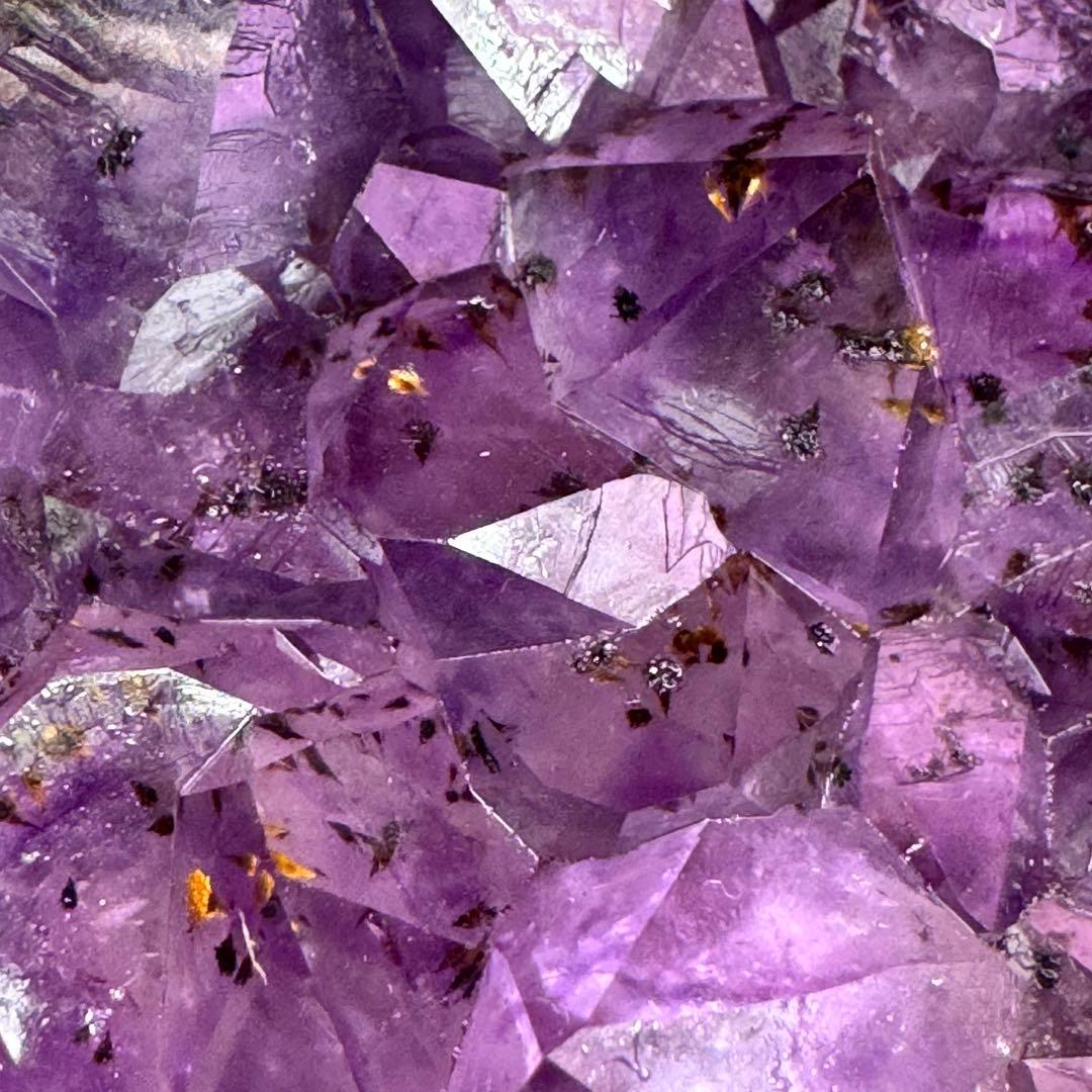 G-139ピンク紫色特大ハート型アメジストクラスター ドーム 原石 3.56kg