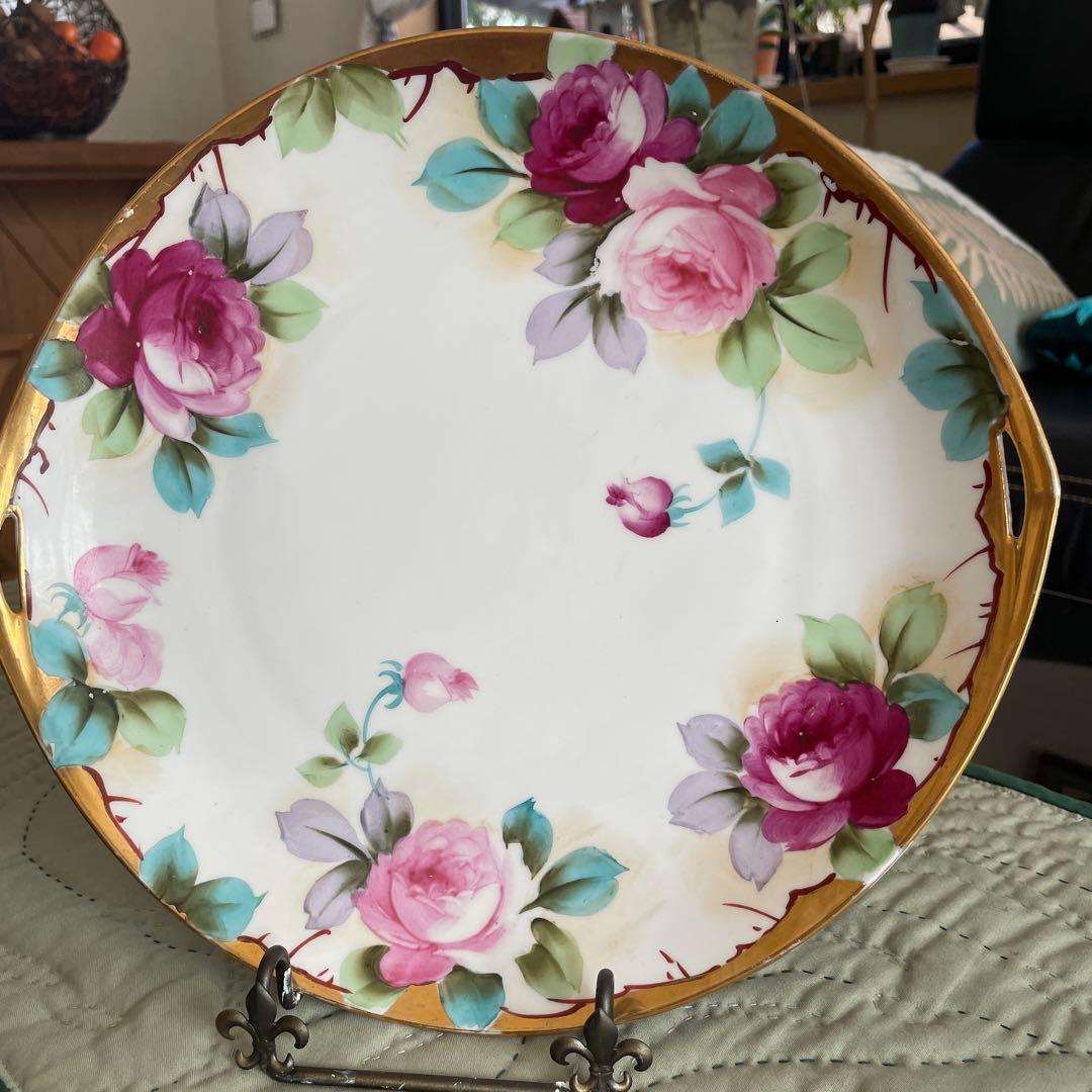 アンティーク　オールドノリタケ　プレート 大正時代アンティークノリタケ金彩プレート海棠