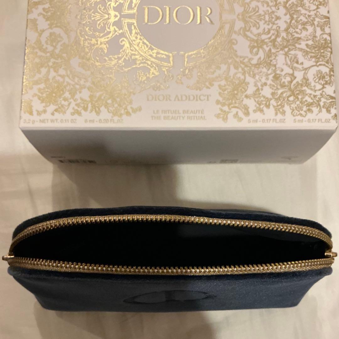 ディオール クリスマスコフレ 限定品 ポーチ ベロア ネイビー - メルカリ