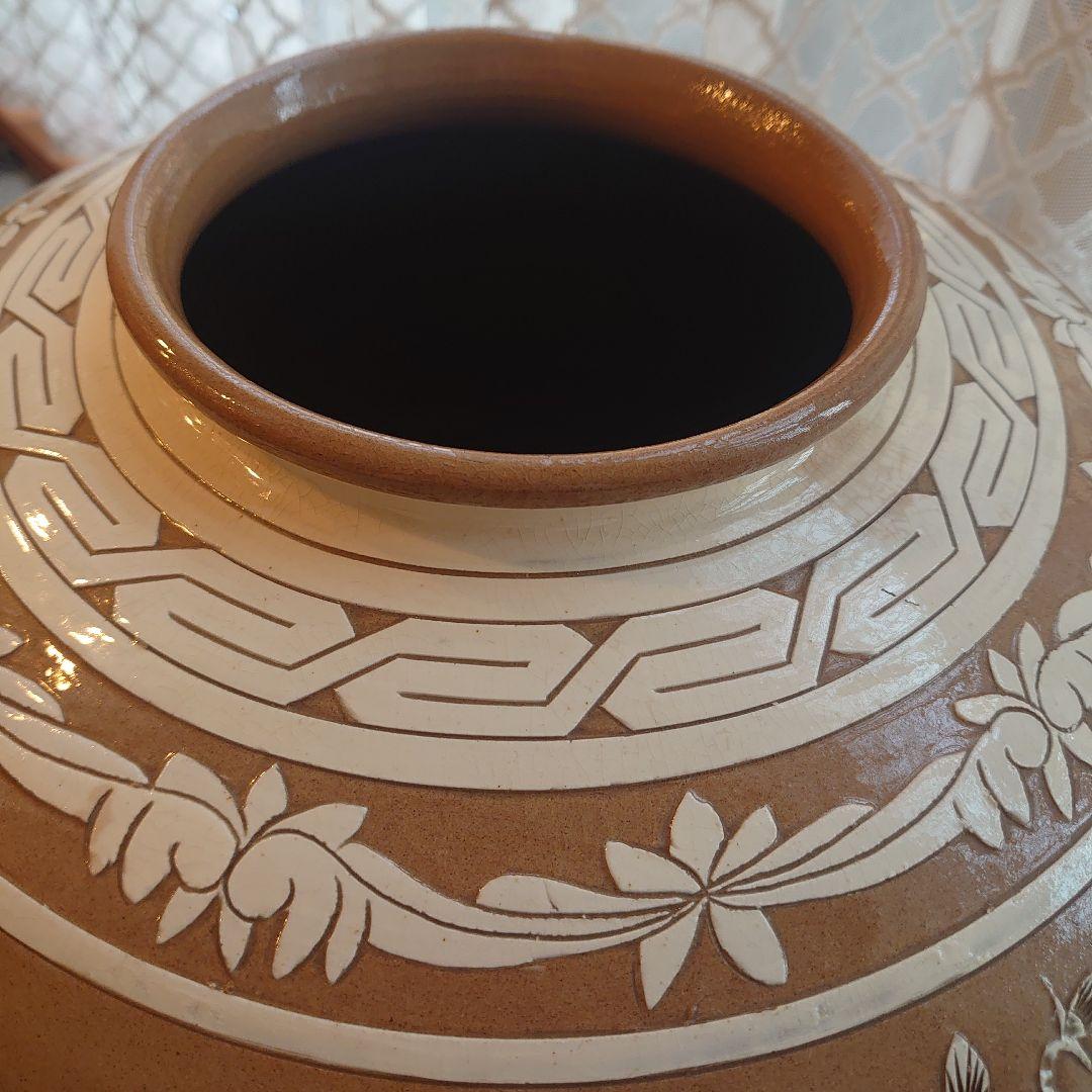未使用】菊堂 サイン入り 陶芸 菊孔雀大壺 一点物 50✕40cm - メルカリ