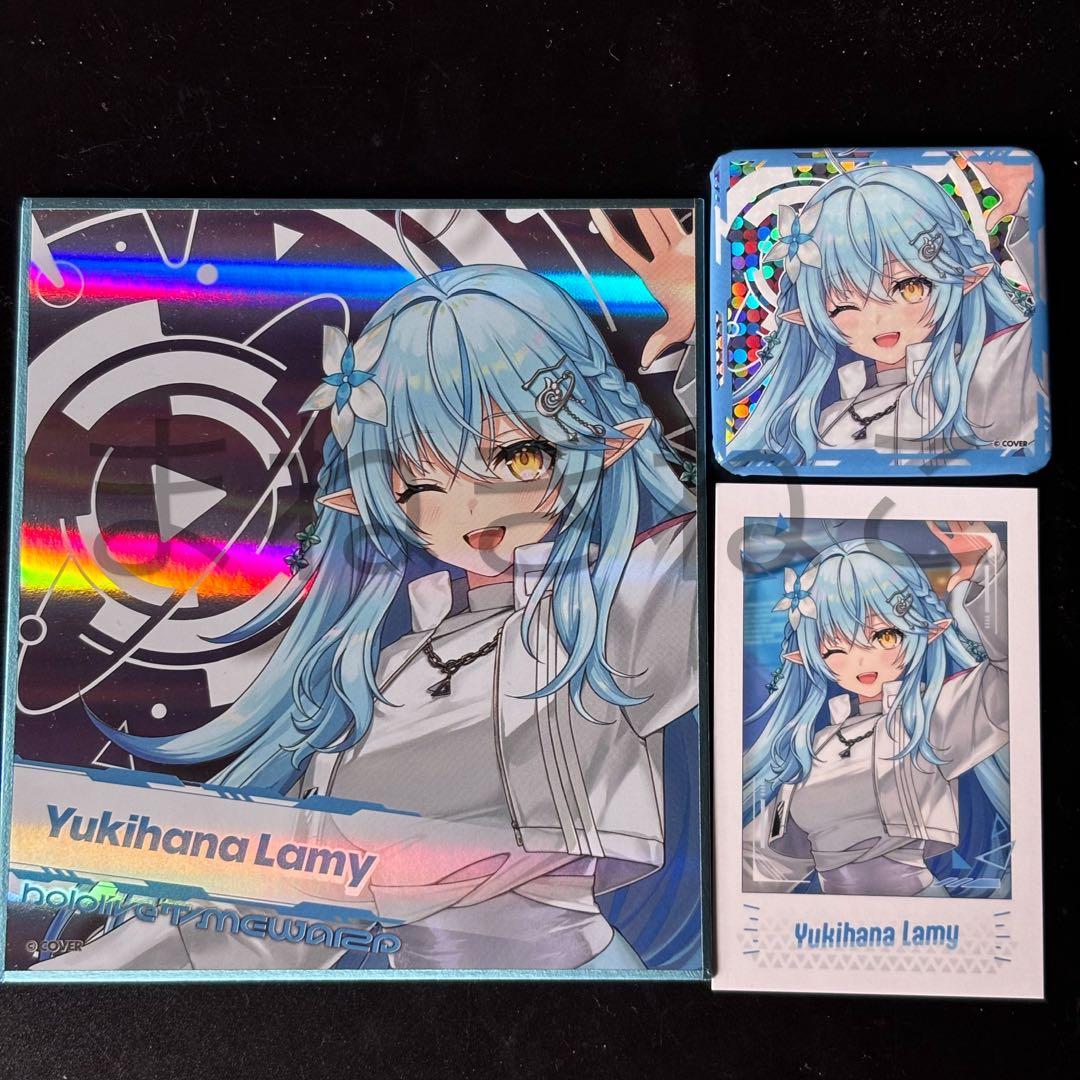 ホロライブ EXPO 色紙 チェキ ホログラム缶バッジ 雪花ラミィ - メルカリ