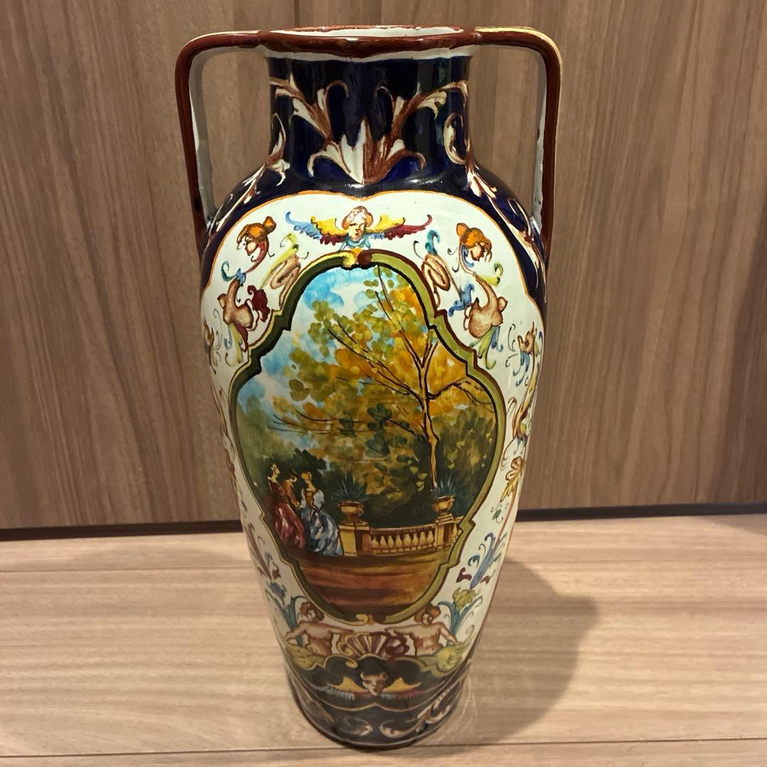 ヴィンテージ イタリア製 CACF ファエンツァ 手描き 大型花瓶 - メルカリ