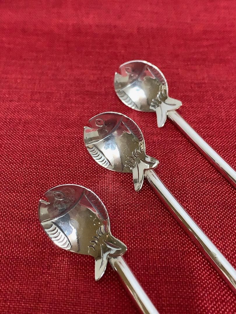 純銀925Sマドラー＋ストロースプーン、ヨーロッパ製メーカー不詳