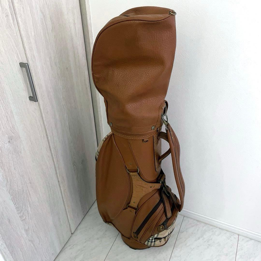 希少 バーバリー ノヴァチェック ゴルフバッグ キャディバッグ 本革