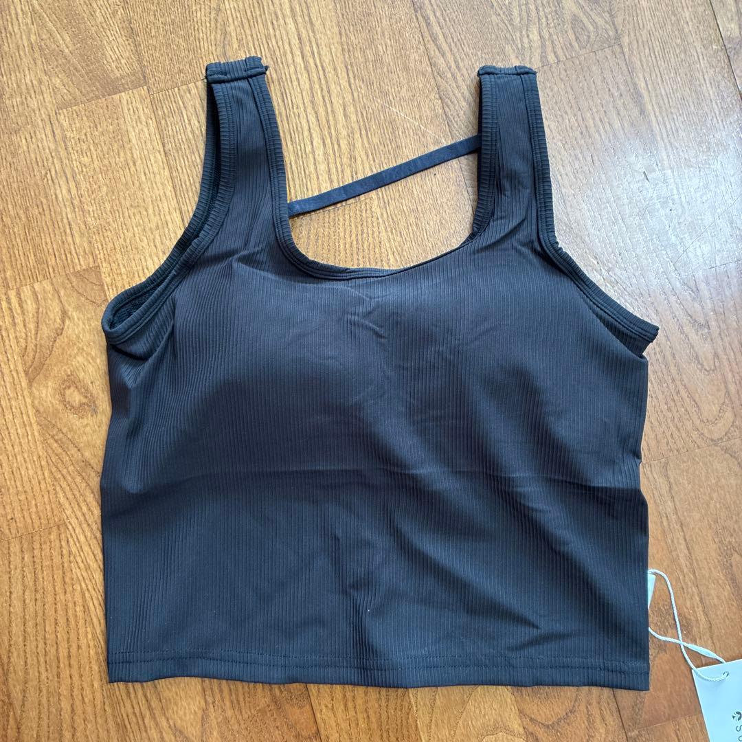新品未使用【SUKALA】リブソリッドショートタンクトップ／ブラックМ