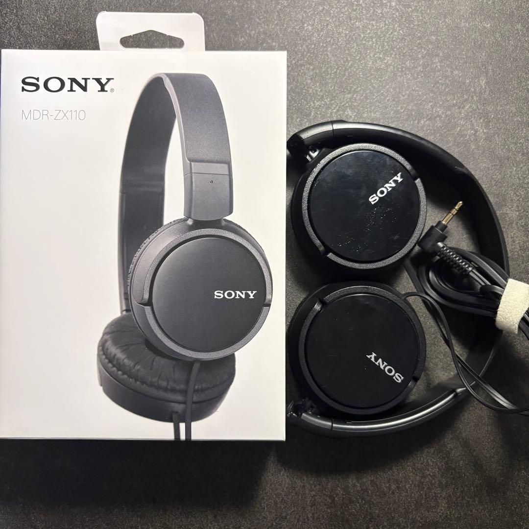 SONY MDR-ZX110 有線ヘッドホン ブラック - メルカリ