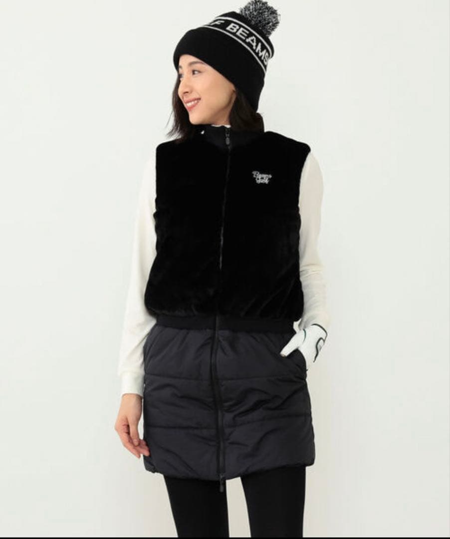 ビームスゴルフ 中綿ボアドッキングワンピース　刺繍ロゴ　BEAMS GOLF ボア×中綿ワンピース♪｜ビームス ゴルフ 松坂屋名古屋店｜BEAMS