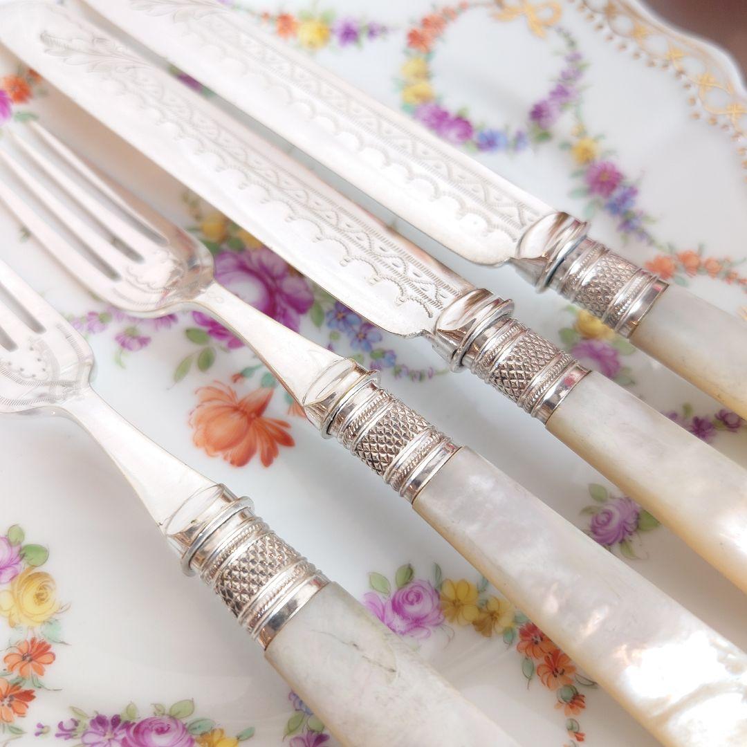 白蝶貝 マザーオブパール アンティーク カトラリーセット ナイフ