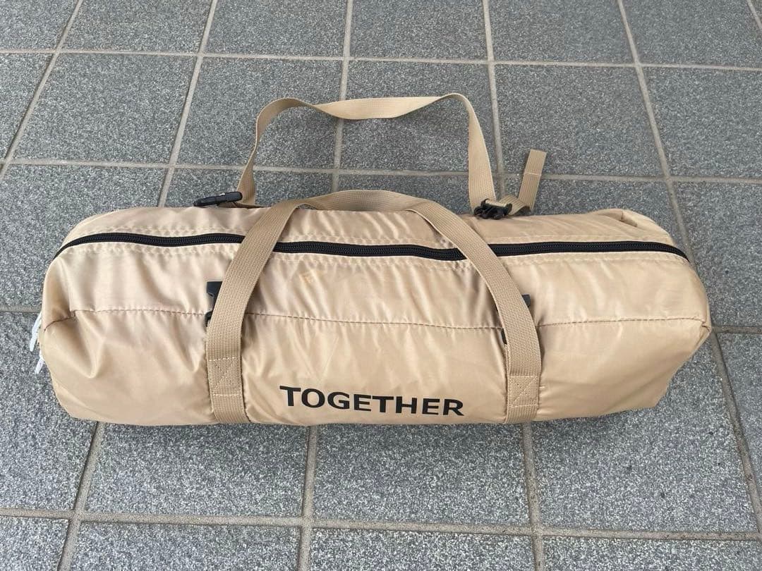 美品DOD TOGETHER タープ ベージュ ディーオーディー DOD カートゥギャザータープ TT5-791-TN ポール2本