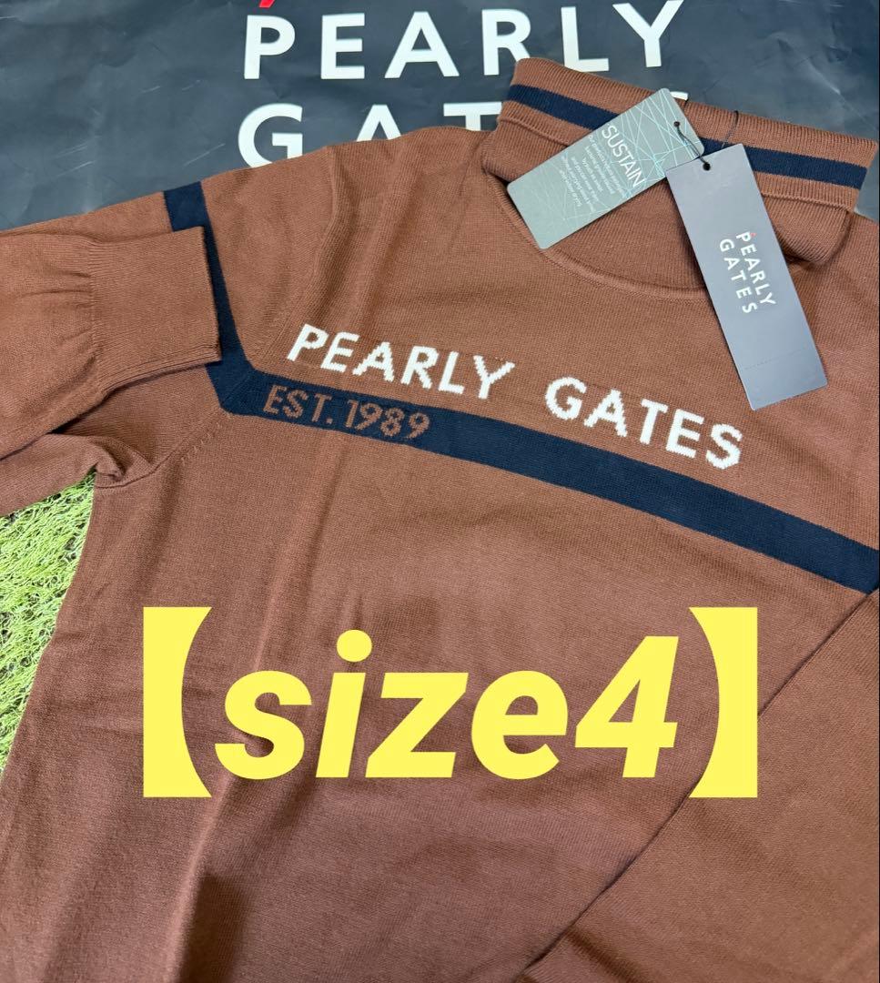 新品正規品PG/4】パーリーゲイツ ハイネック長袖ニットカットソー