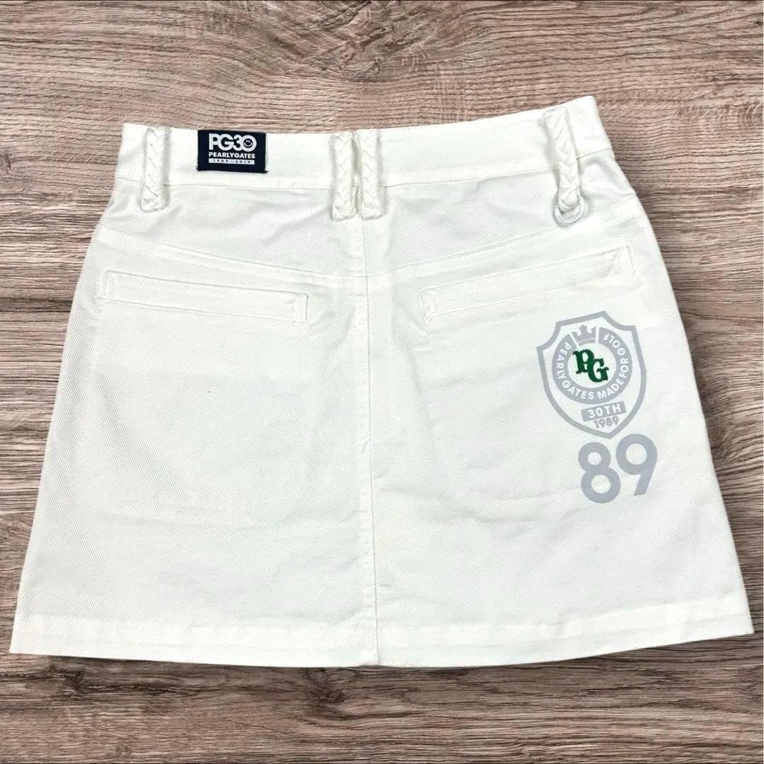 PEARLY GATES（パーリーゲイツ） 89 前ボタン スカート ホワイトS