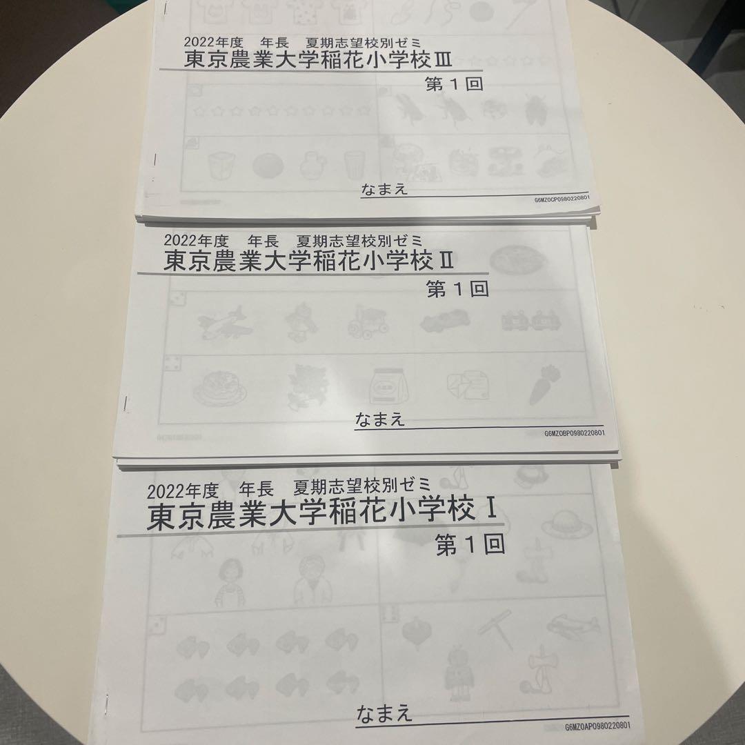 東京農業大学稲花小学校 理英会 夏期講習 プリント　12冊　内容表設問解答付き 東京農業大学稲花小学】試験内容や頻出単元、対策方法を小学校受験講師