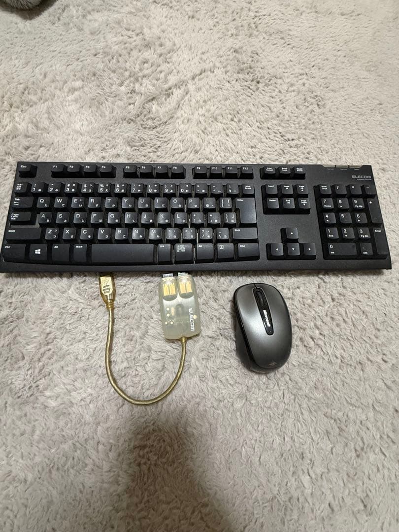 キーボード＋Microsoft マウス＋USBハブ 3点セット 動作確認済み SKB-KG3UH2BK【USBハブ付コンパクトキーボード】USB2.0ハブを2ポート