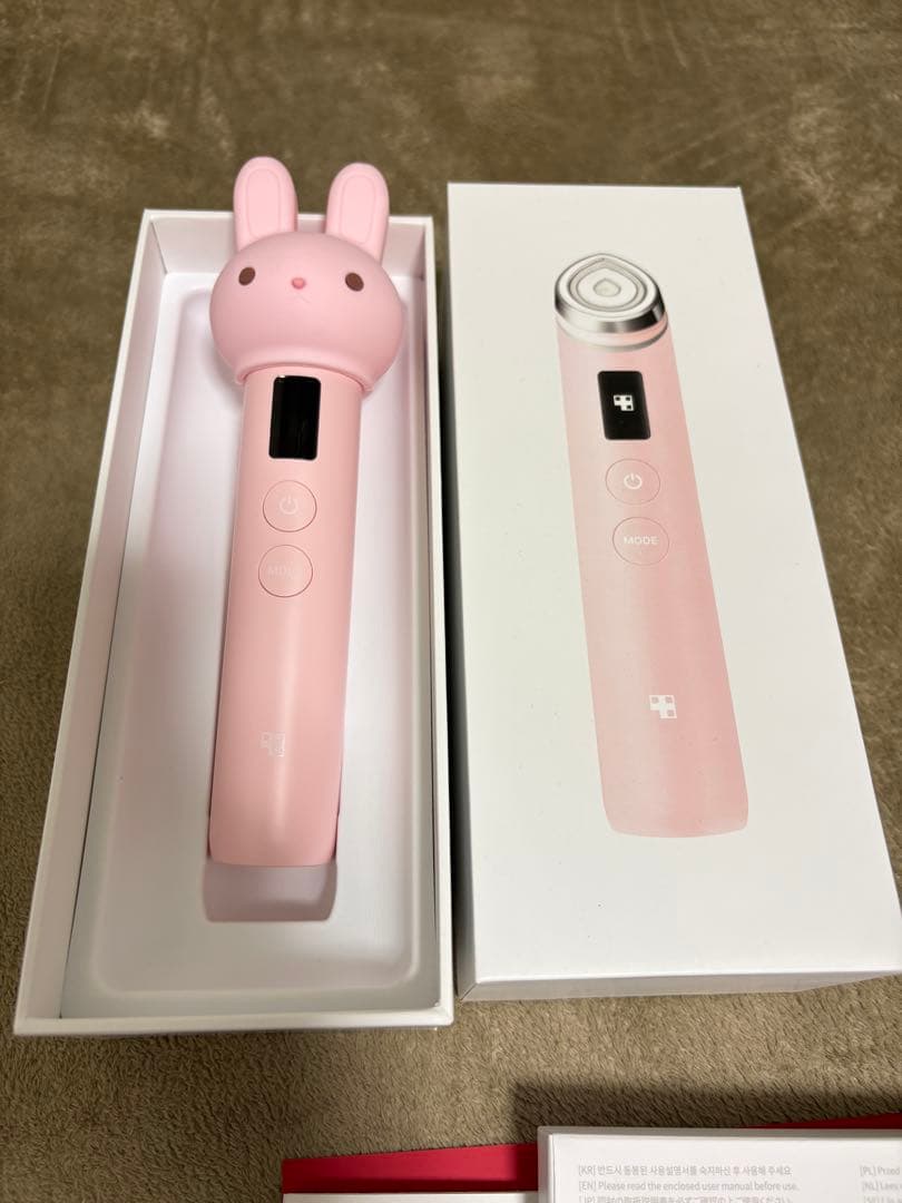 美品メディキューブ AGE-Rブースタープロ 美顔器 うさぎキャップ付き