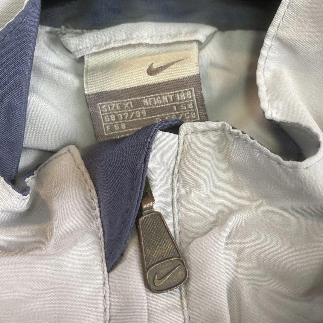 Nike ナイロンジャケット グレー/ネイビー - メルカリ