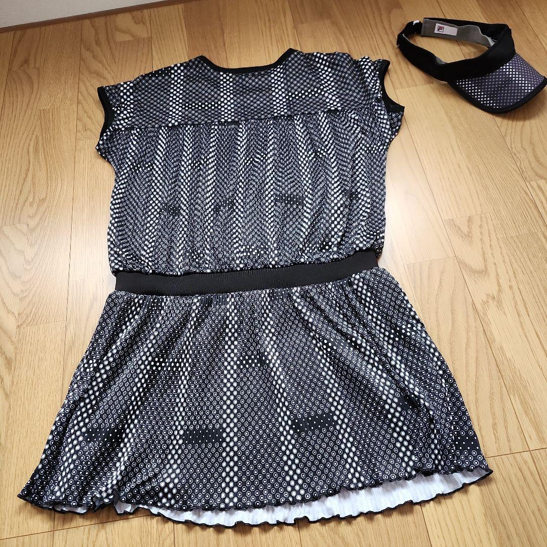 美品です! FILA メッシュドレス 黒・白とバイザーセットの通販はau PAY