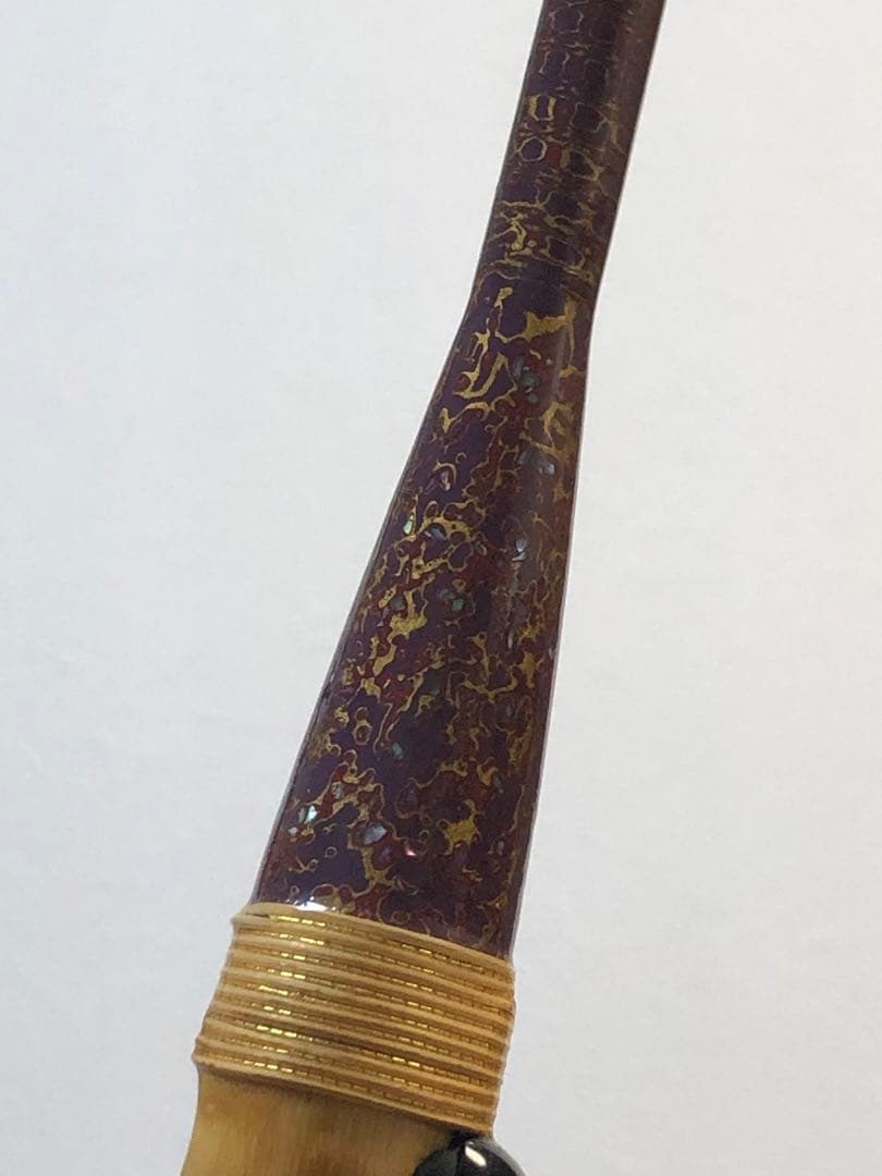 DAM 釣りロッド和竿風 2本継ぎ ハゼ・チヌ・筏釣り 漆塗り 螺鈿細工 美