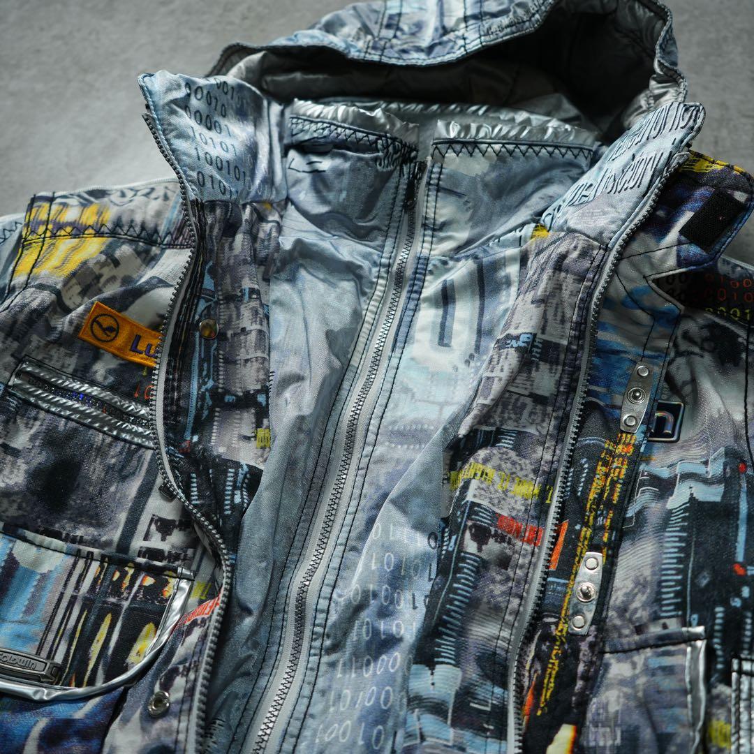 90s GOLDWIN archive 中綿ナイロンジャケット 短丈 シルバー - メルカリ