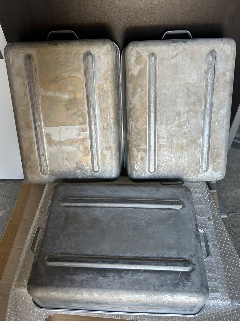 昭和レトロ 学校給食 3点セット アルミ製食缶蓋あり - メルカリ