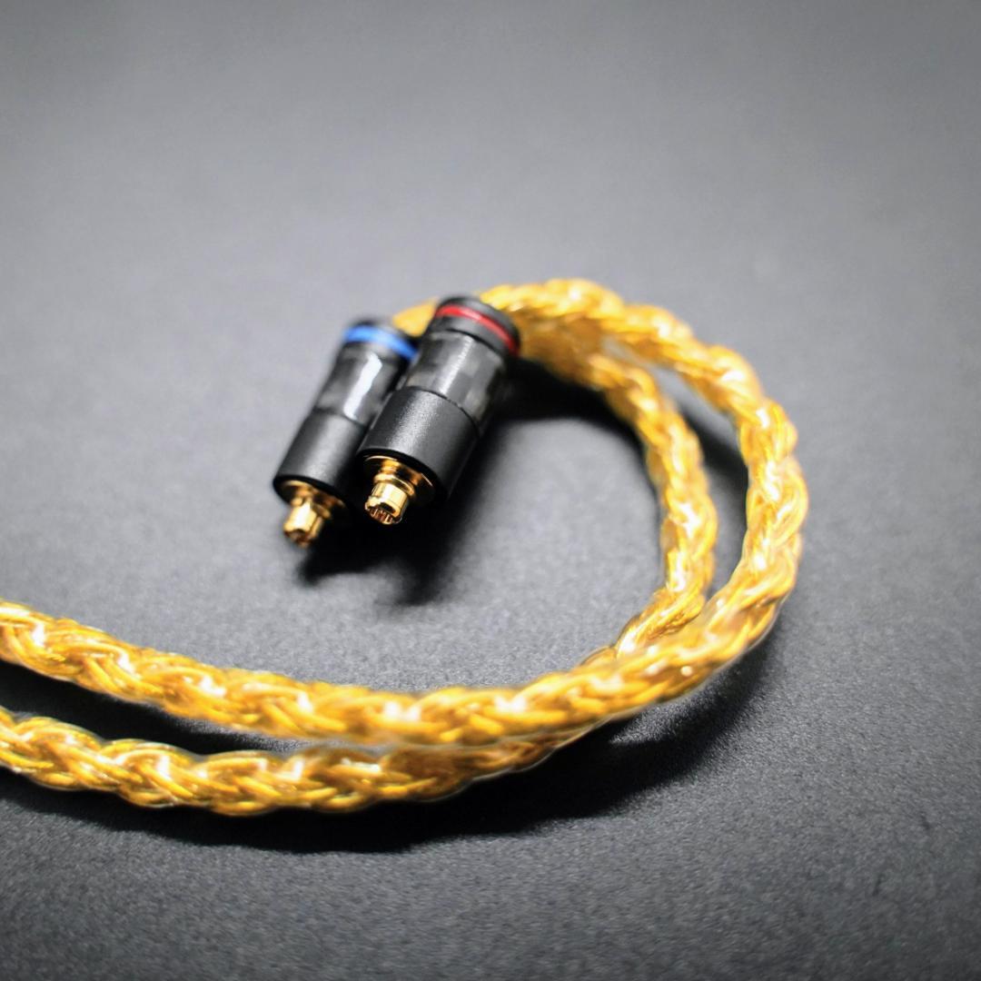 1点のみ!最高スペック16芯 金メッキ膨張式mmcx/L字 3.5mm 1.2m