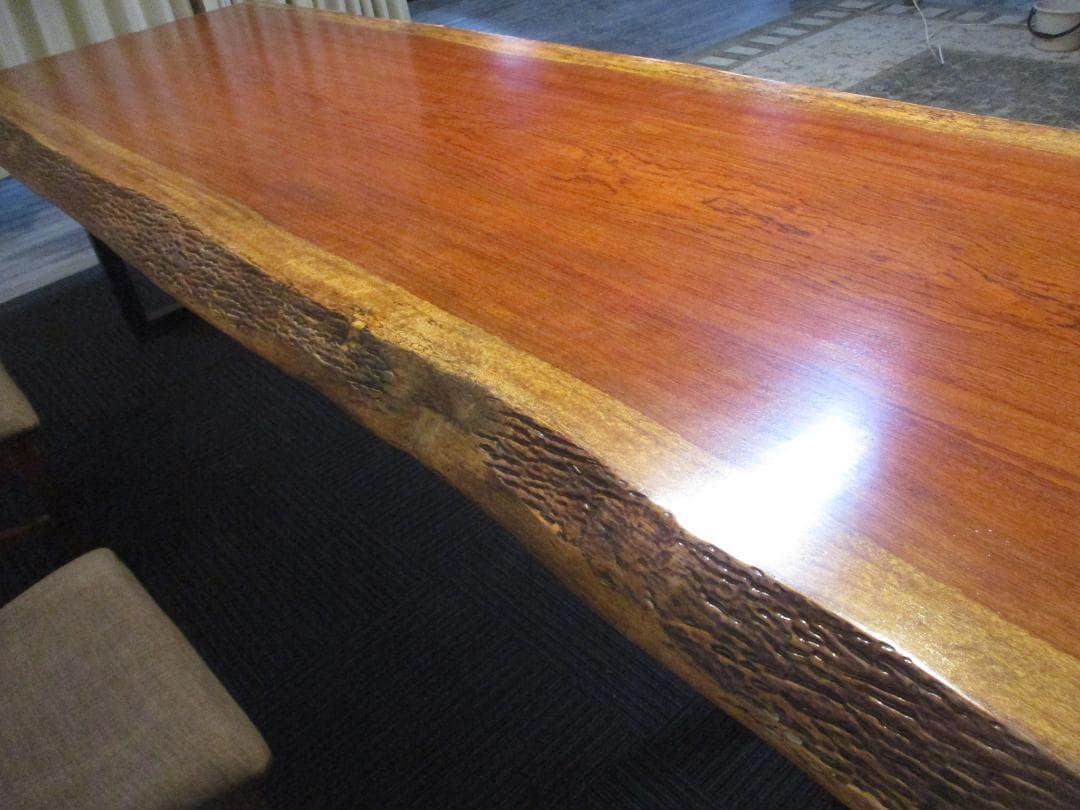 1276□ ブビンガ テーブル カウンター ダイニング 座卓 一枚板 天板