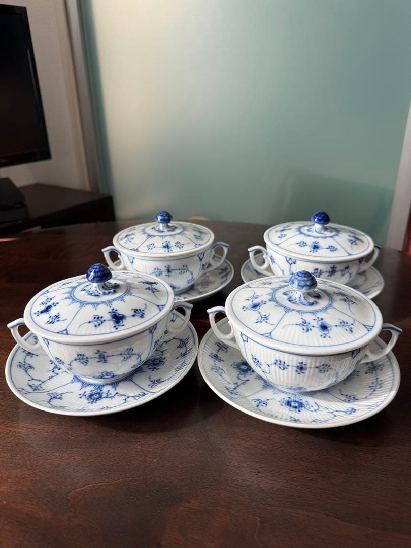 ロイヤルコペンハーゲン　ブルーブルーテッド　スープカップ&ソーサー ロイヤルコペンハーゲン【B&G】 ブルーフルーテッド スープカップ