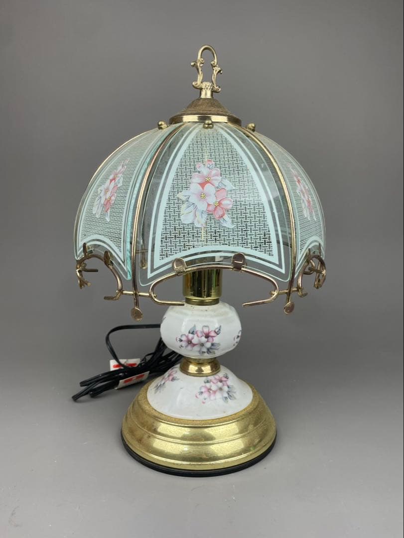 陶器 アンティーク タッチセンサー スタンドライト 花柄 - メルカリ