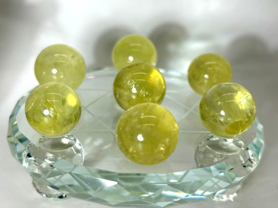 天然石 金運 高透明シトリンスフィア 七星陣 台座付き(小) - メルカリ