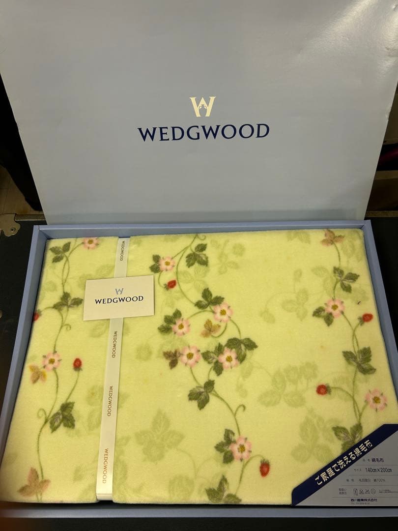 wedge woodウエッジウッド　綿毛布 ウェッジウッド 綿毛布 （シングル）140×190cm ブルー 綿100%｜毛布