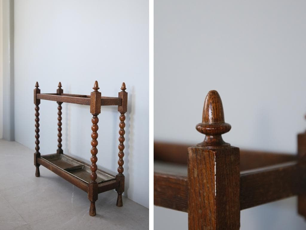 英国アンティーク木製傘立て/アンブレラスタンド/玄関インテリア(91-52