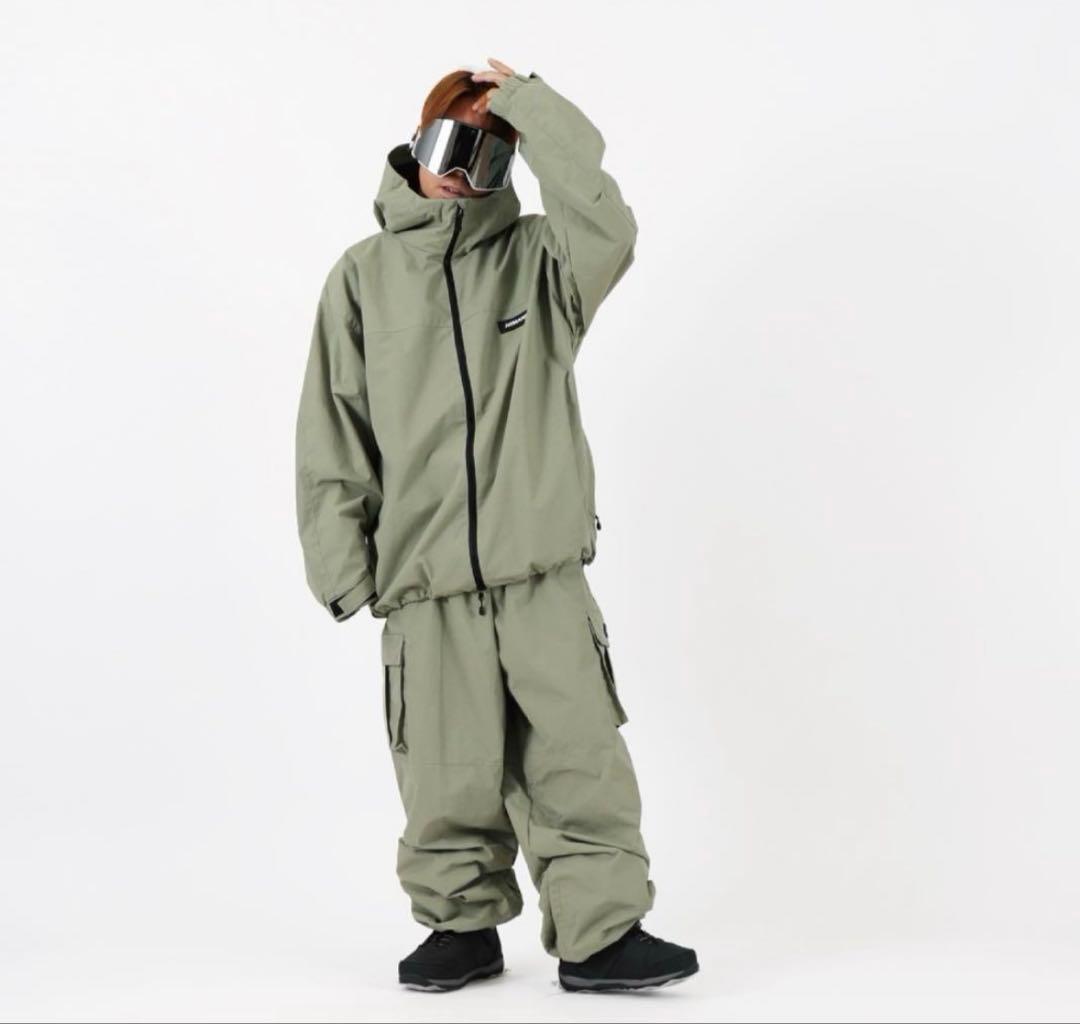 himani オリーブグリーン スノーボードウェア Sサイズ 上下セット