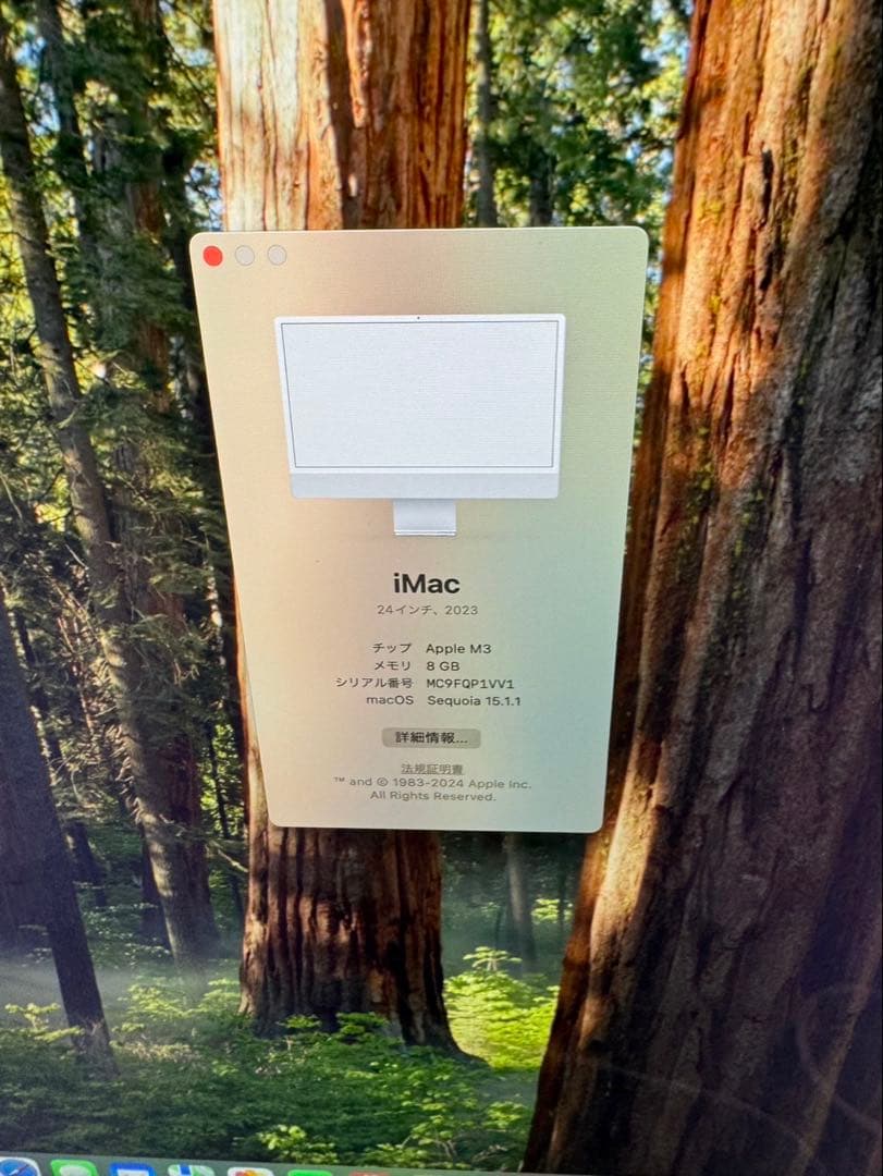 iMac Retina 4.5K 24インチ 2023 M3 8GB 256GB