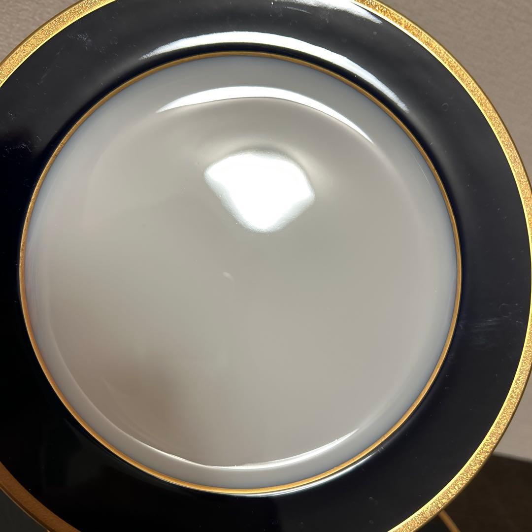 大倉陶園　ロイヤルブルー　瑠璃金彩金蝕　ディナープレート　25.5cm